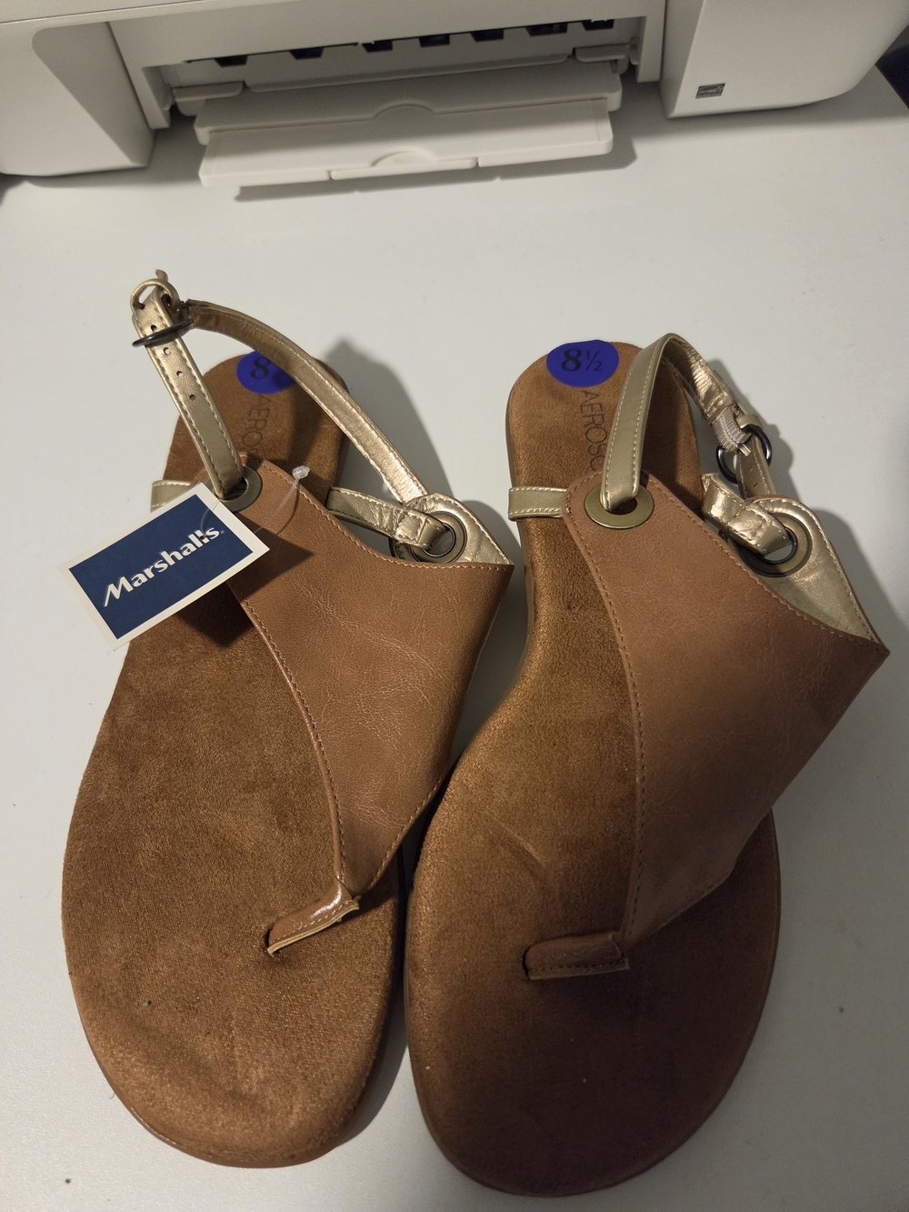 Aerosoles Women's Brown and Gold Slingback Sandals - Size 8½